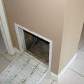 Wrong: Open wall cavities in the un-air-sealed return plenum connect the plenum to attic spaces
