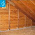 Right - The wall top plates are sealed with foam before installing insulation on the ceiling deck